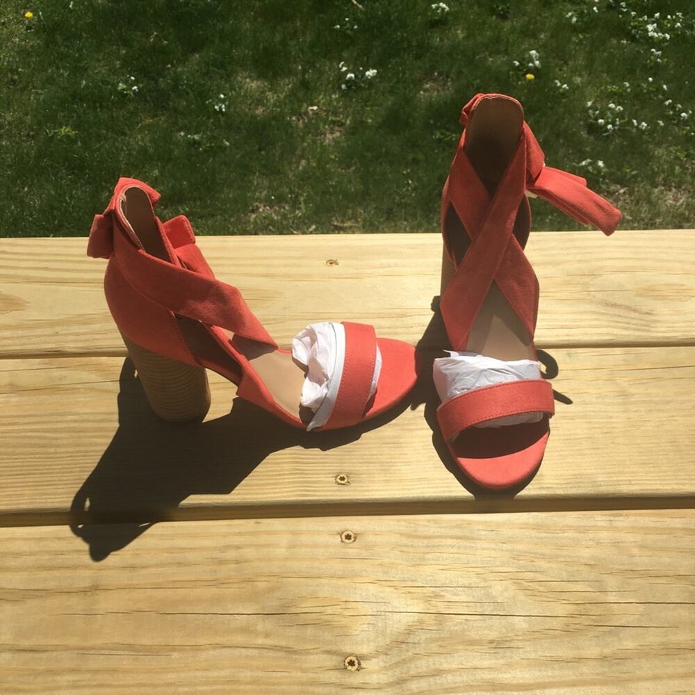 Call It Spring Defuria Ankle Wrap Sandal Orange 9 - Picture 3 of 14